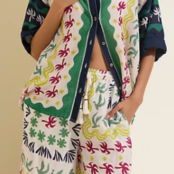 Brand New Daniella Manini x Celandine Linen Blend Wide-Leg Pull-On Pants - Picture 4 of 4